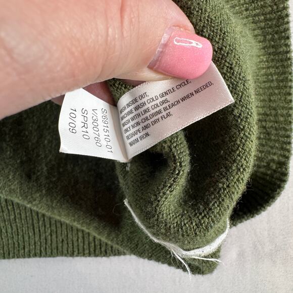 Gap Cashmere Blend Cardigan Womens Large Green Button Front Lightweight Sweater - Picture 4 of 8